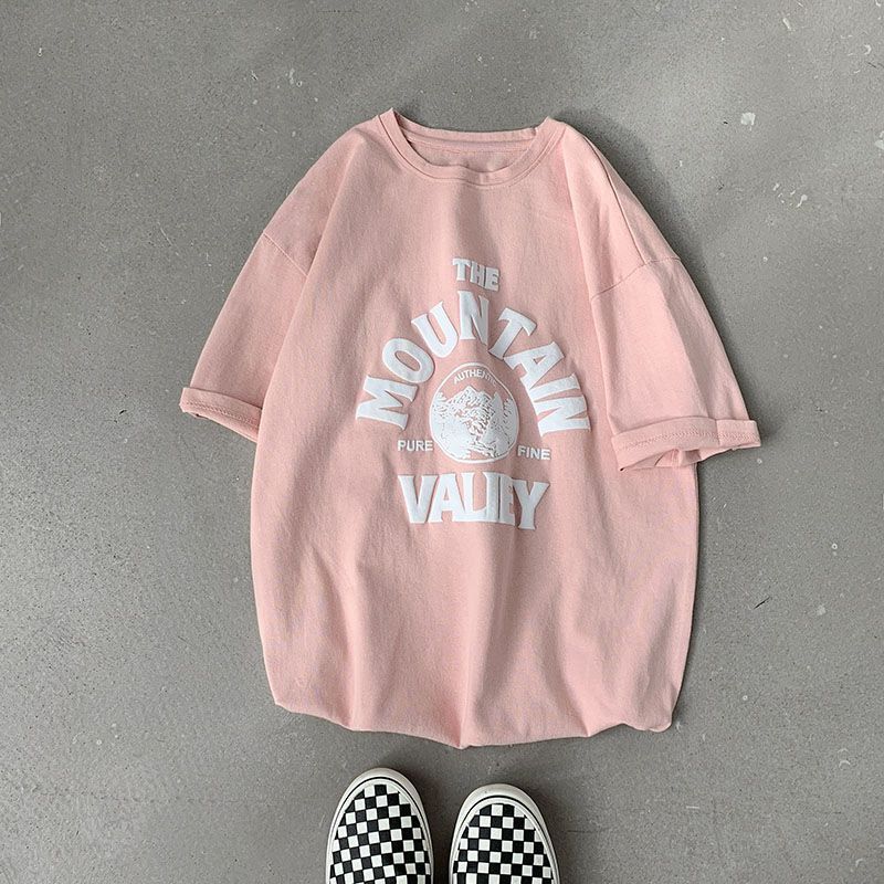 Слайд  Хлопковая футболка свободного кроя Розовый