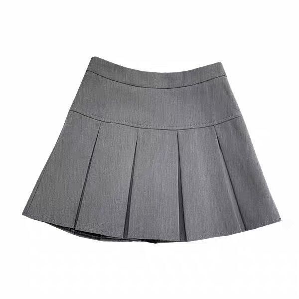 Слайд  Плиссированная мини-юбка Темно-серый