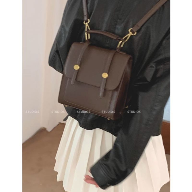 Слайд  Минималистичный городской рюкзак Темно-коричневый