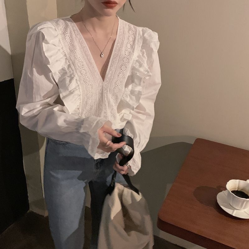 Слайд  Классическая, стильная блузка рубашка Белый