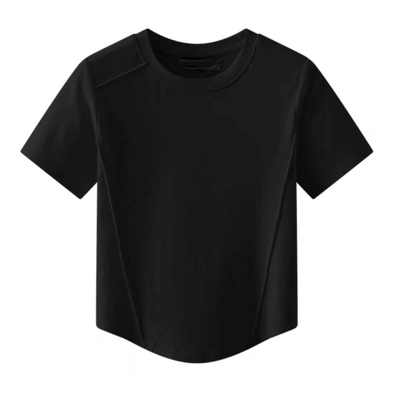Слайд  Однотонная базовая футболка с коротким рукавом Черный