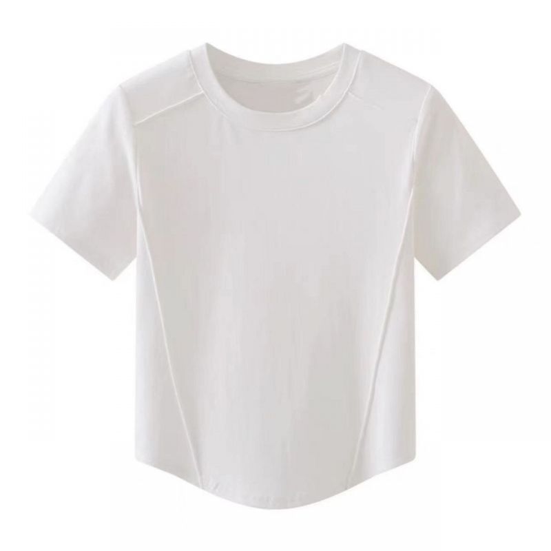 Слайд  Однотонная базовая футболка с коротким рукавом Белый