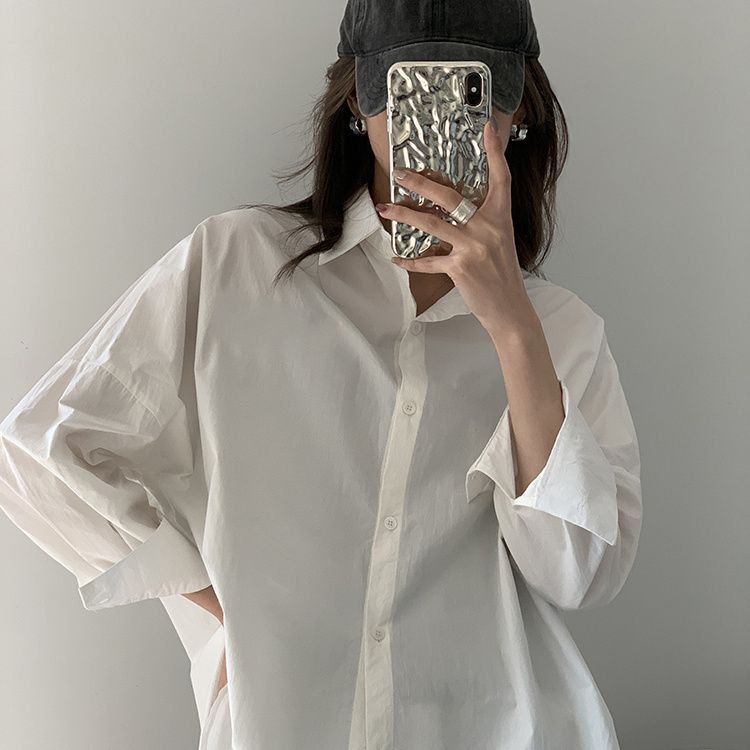 Слайд  Рубашка с длинным рукавом в классическом стиле Белый